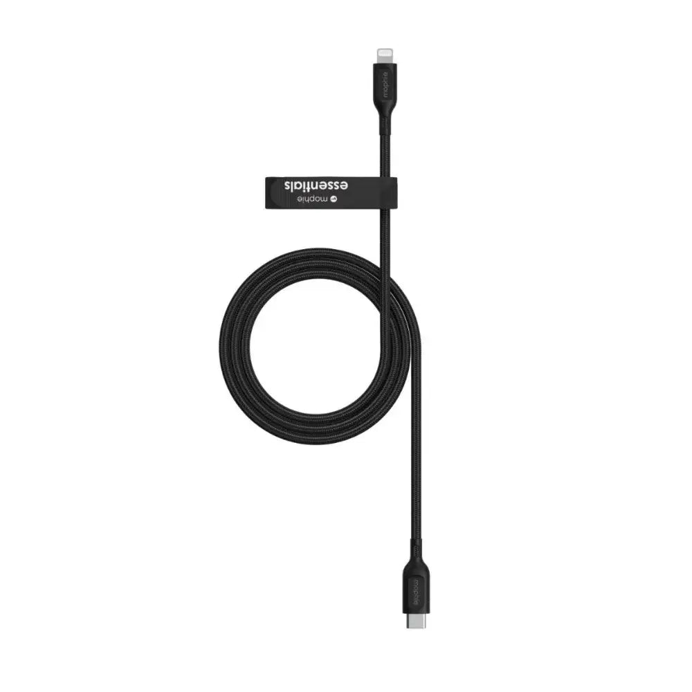 Cable Mophie trenzado USB-C a Lightning 60w 1m - Negro