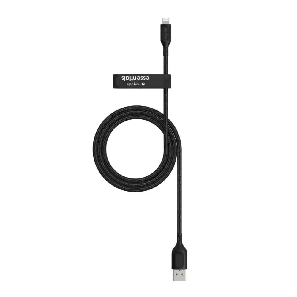 Cable Mophie trenzado USB-A a Lightning 12w 1m - Negro