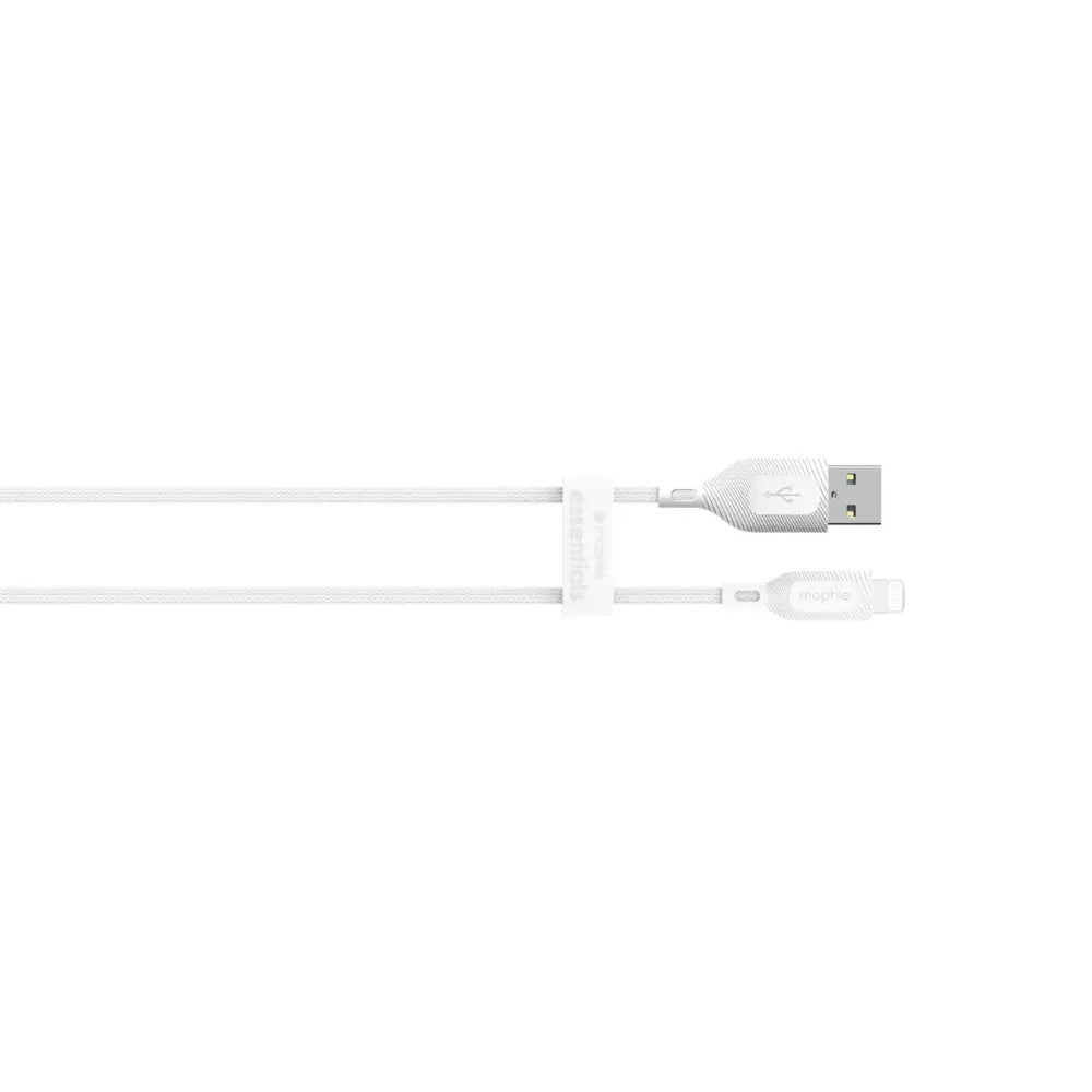 Cable Mophie trenzado USB-A a Lightning 12w 1m - Blanco