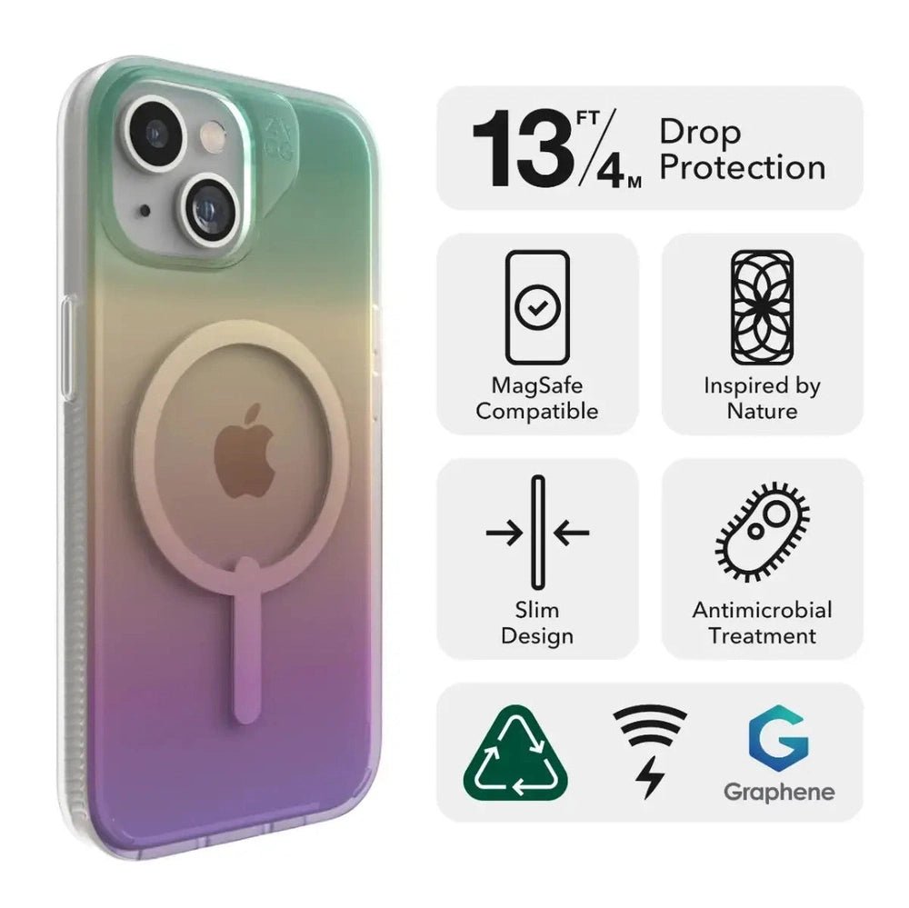 Case ZAGG Milan para iPhone 15/14/13 con Magsafe - Iridiscente