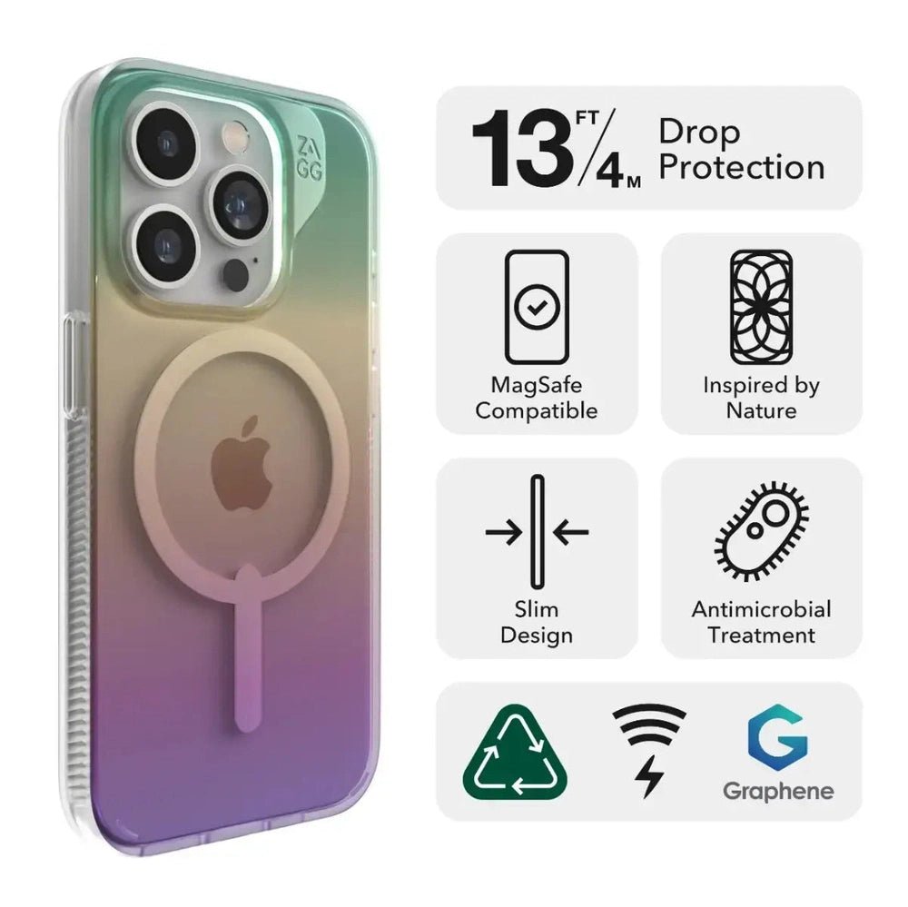 Case ZAGG Milan para iPhone 15 Pro Max con Magsafe - Iridiscente