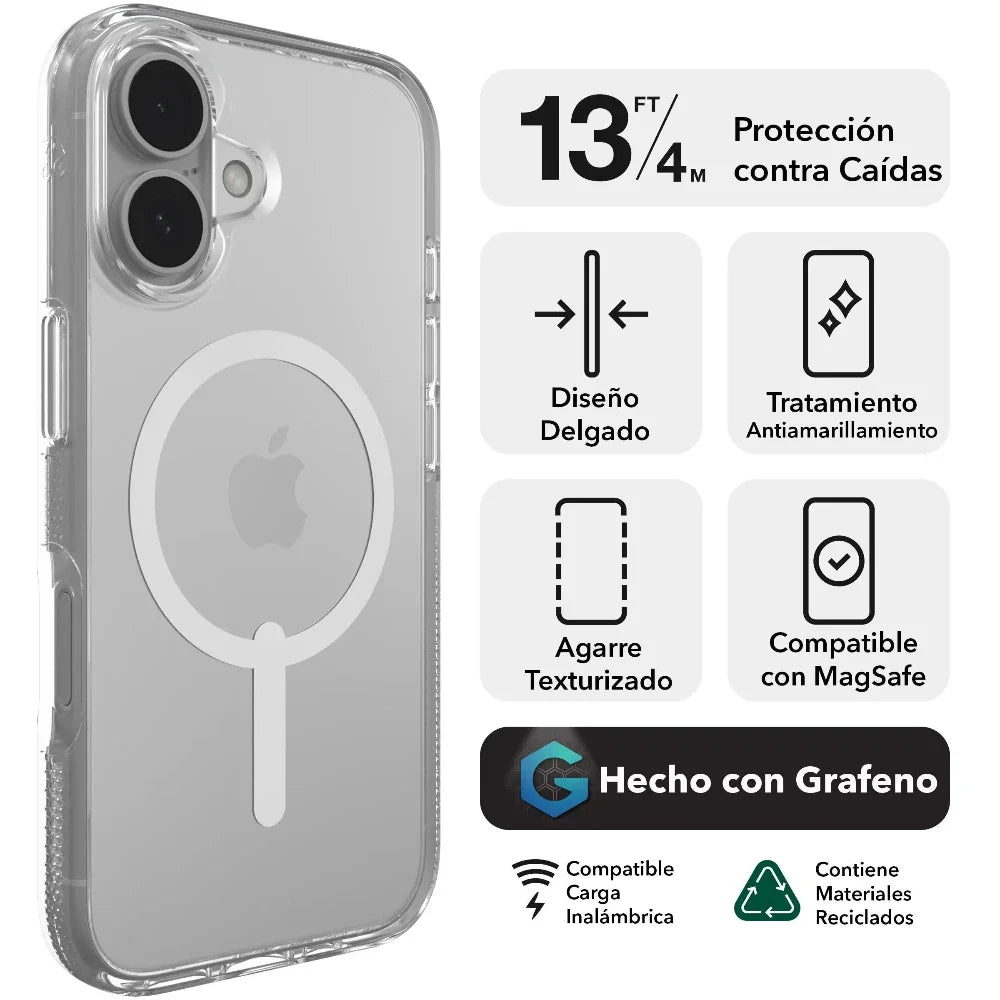 Case ZAGG Crystal para iPhone 16 Plus con Magsafe - Transparente