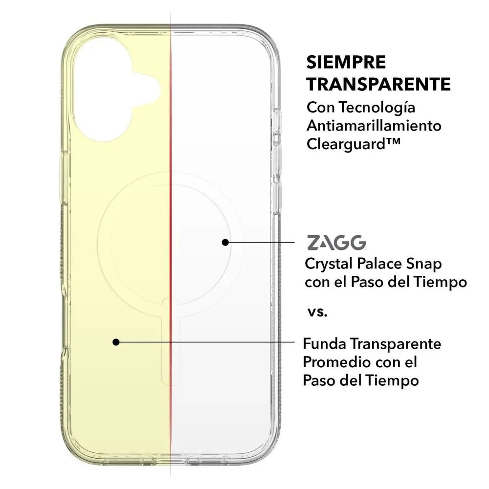 Case ZAGG Crystal para iPhone 16 Plus con Magsafe - Transparente
