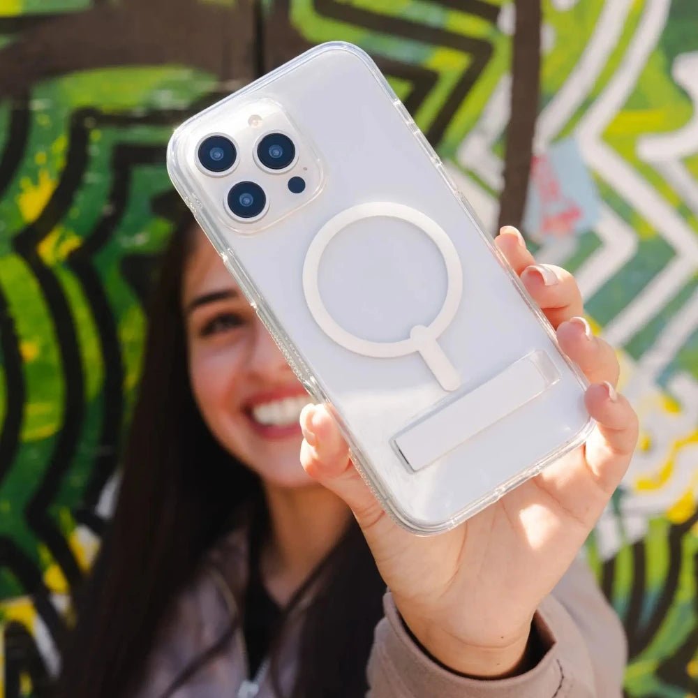 Case ZAGG Kickstand Crystal Palace para iPhone 16 Pro con Magsafe - Transparente