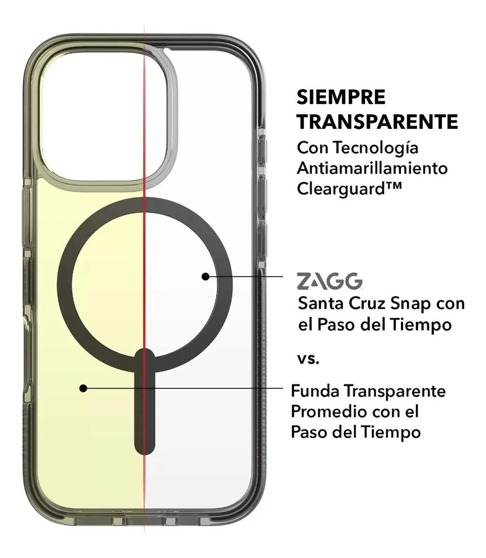 Case ZAGG Santa Cruz para iPhone 16 Pro con Magsafe - Negro