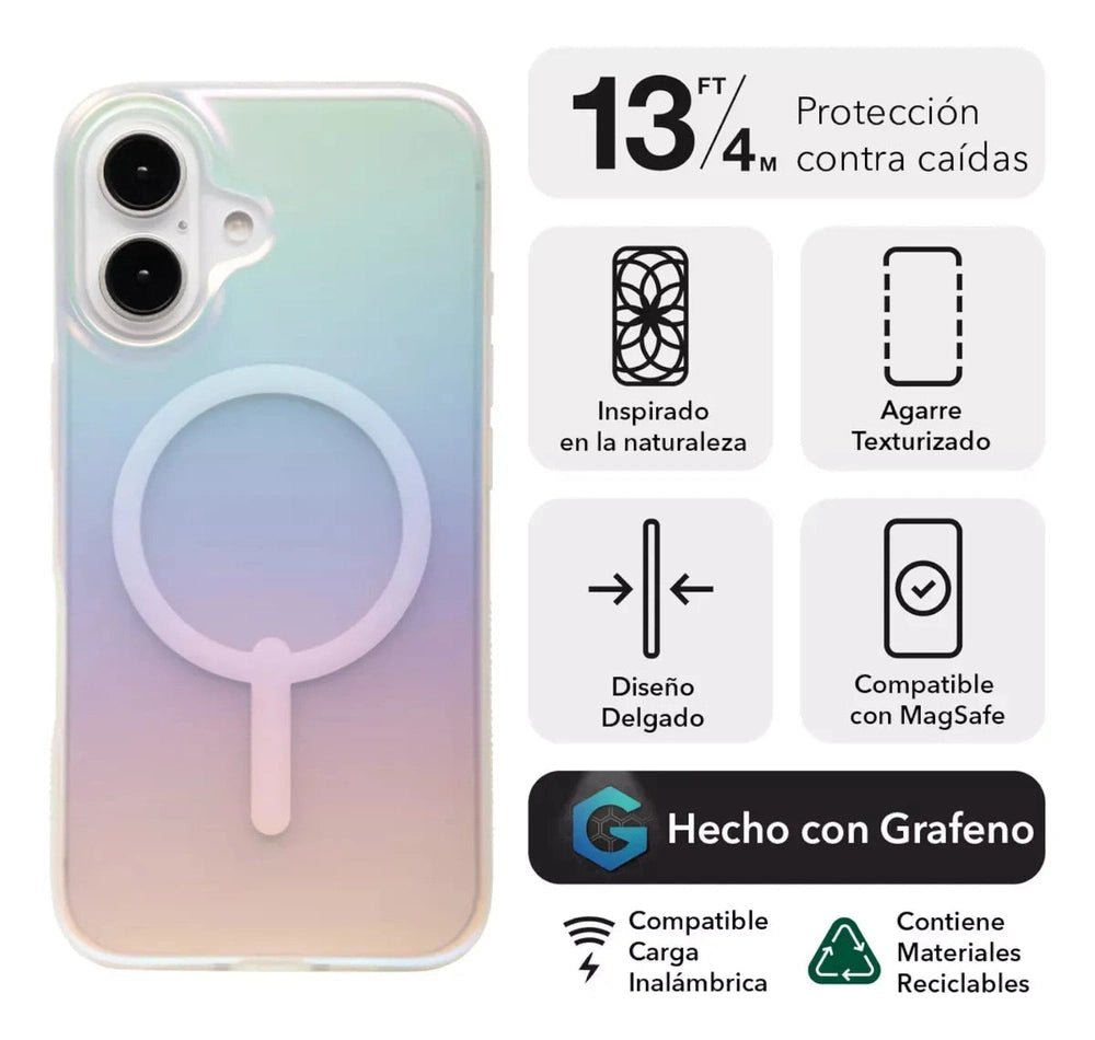 Case ZAGG Milan para iPhone 16 con Magsafe - Iridiscente