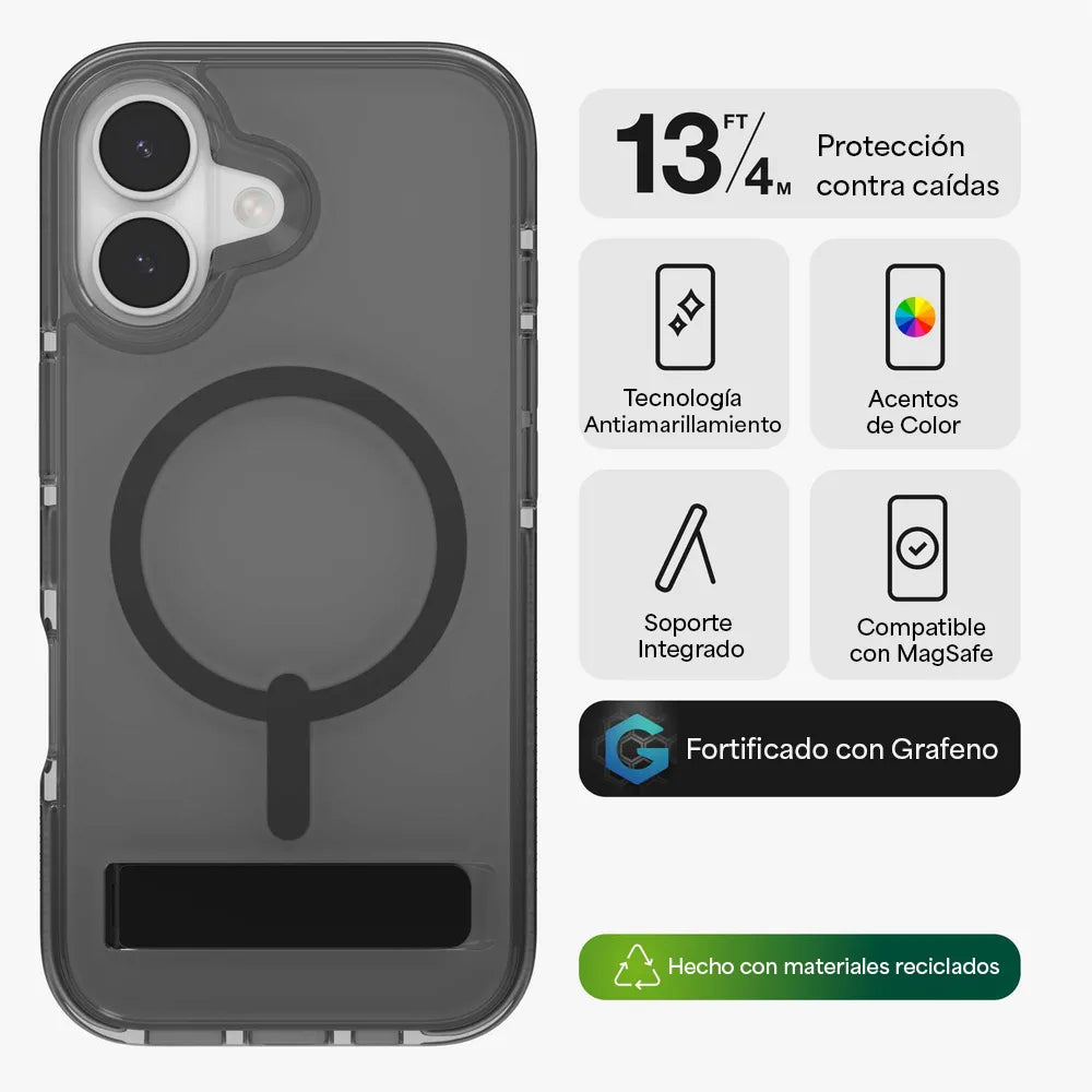 Case ZAGG Santa Cruz con MagSafe KS para iPhone 17 - Negro Medianoche