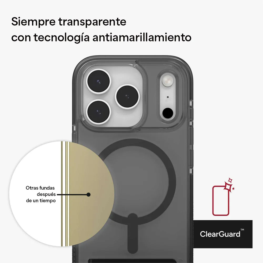 Case ZAGG Santa Cruz con MagSafe KS para iPhone 17 Pro Max - Negro Medianoche