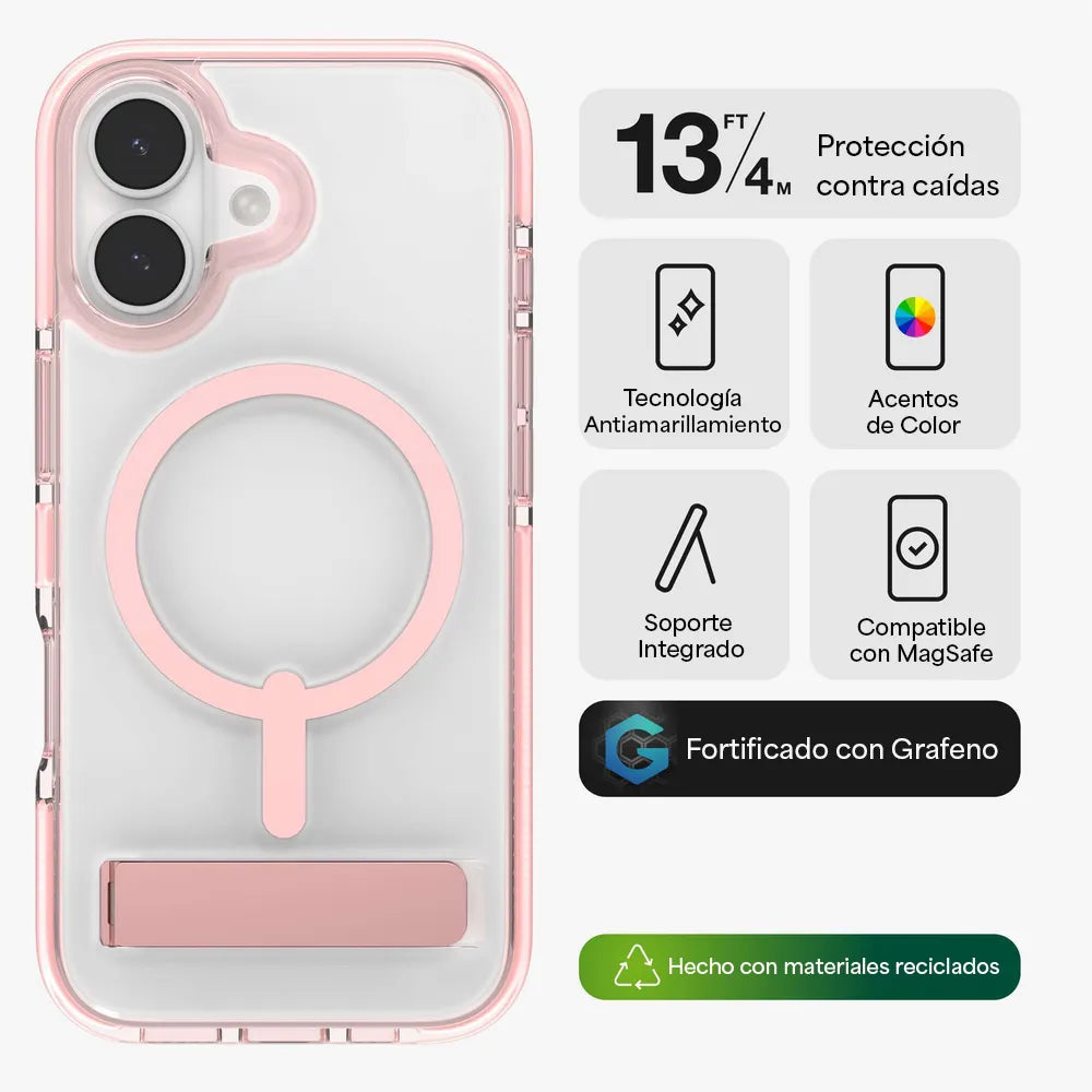 Case Zagg Santa Cruz Snap Magsafe KS para iPhone 17 - Rosa Patel