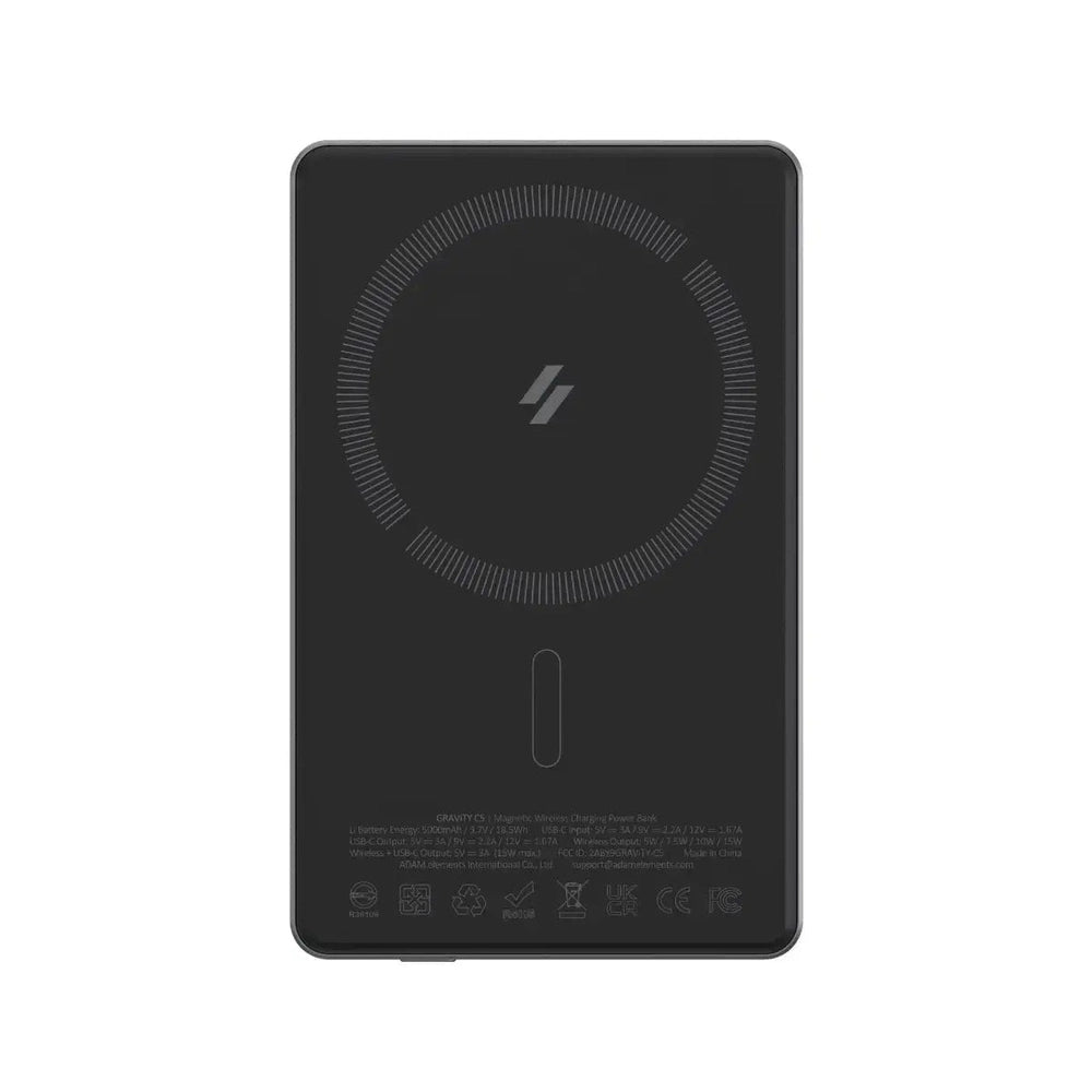 Batería portátil con cargador margético Adam Elements GRAVITY C5 - 5000mAh - Gris