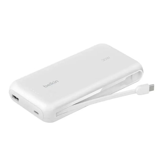 Batería Belkin 20000 mAh 30W con Cable USB-C a USB-C - Blanco