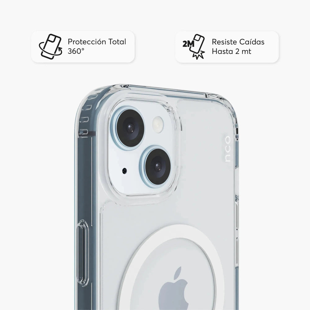 Case NCO SafeCase Clear con Magsafe para iPhone 15 - Transparente
