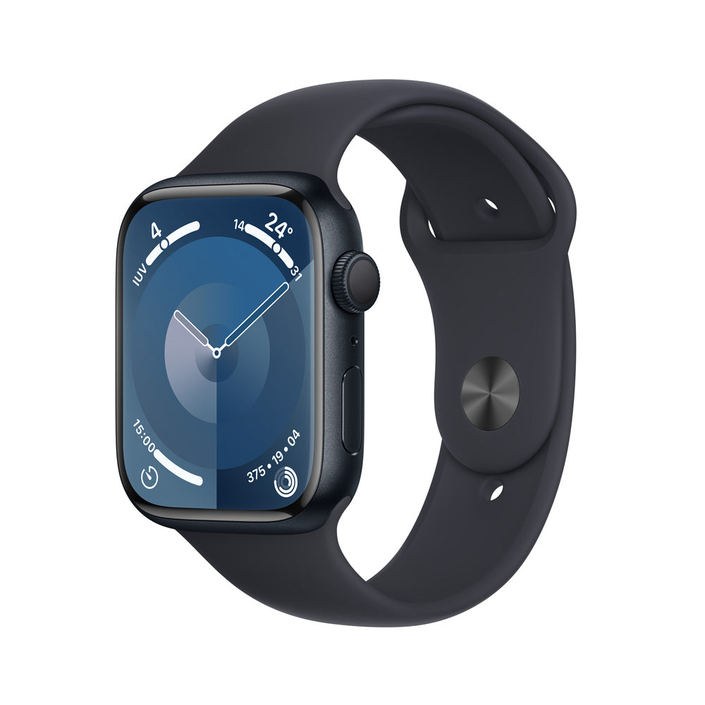 Apple Watch Series 9 GPS Caja de aluminio color medianoche de 45 mm Correa deportiva color medianoche M L