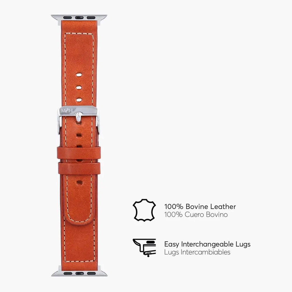 Correa en cuero NCO LeatherBand para Apple Watch todas las tallas - Caramelo