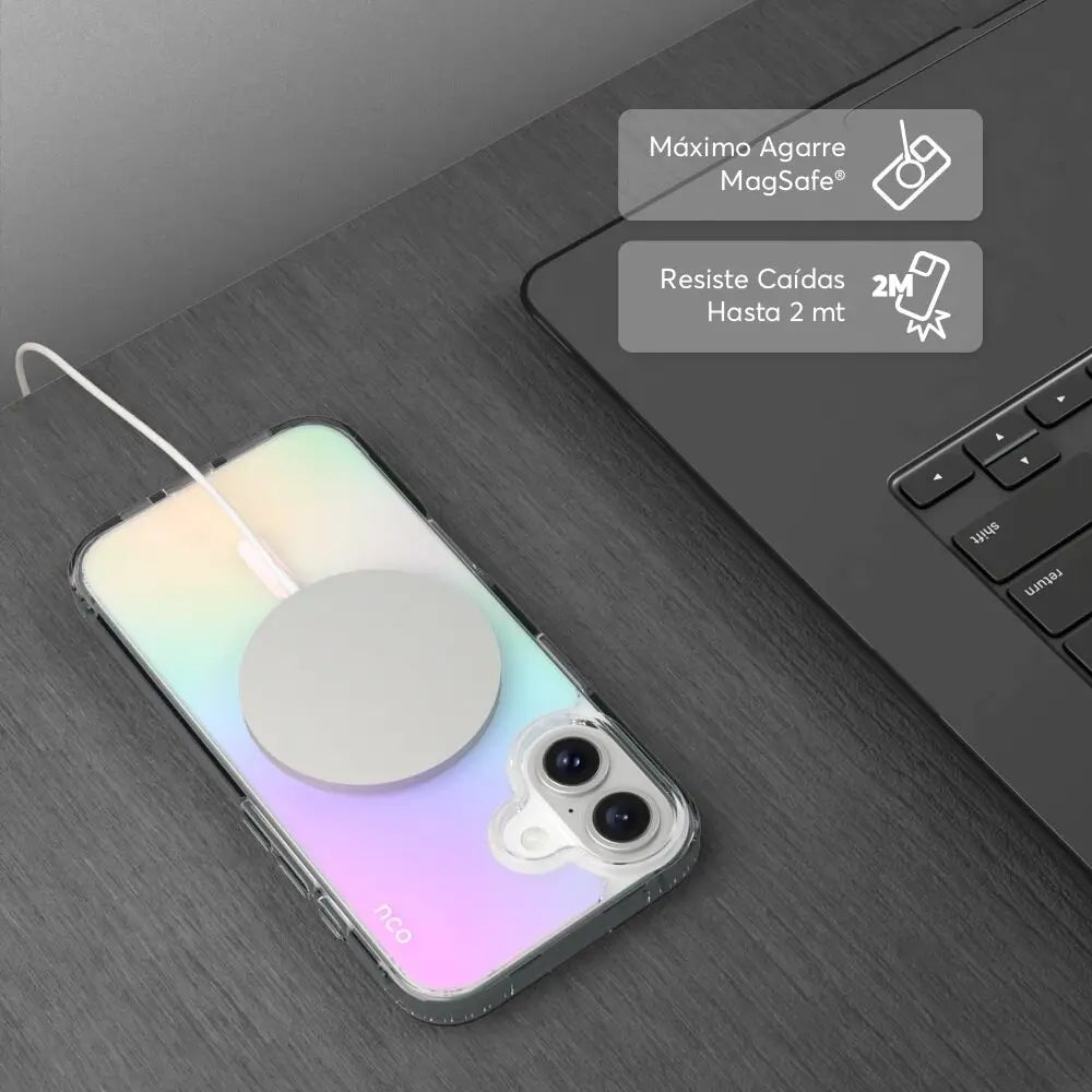 Case NCO SafeCase Clear con MagSafe para iPhone 16 - Multicolor