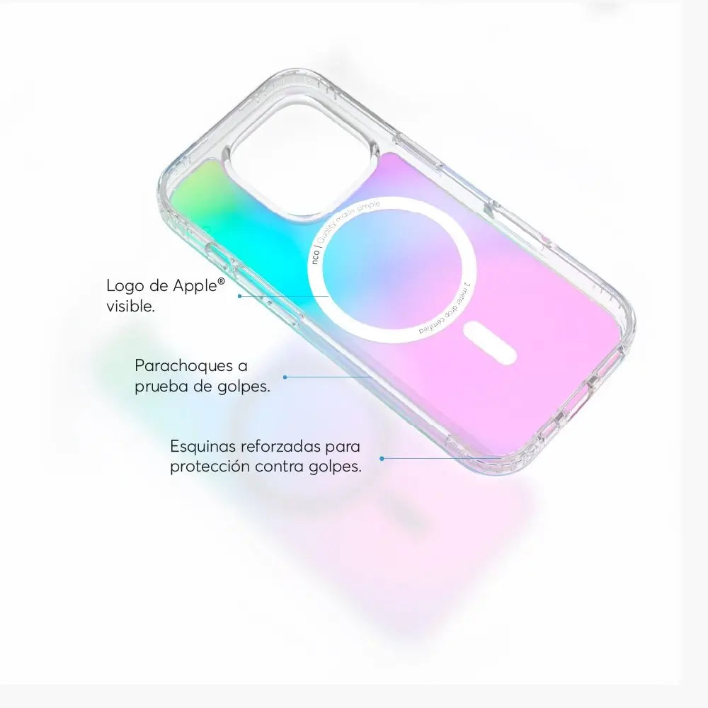 Case NCO SafeCase Clear con MagSafe para iPhone 16 Pro - Multicolor