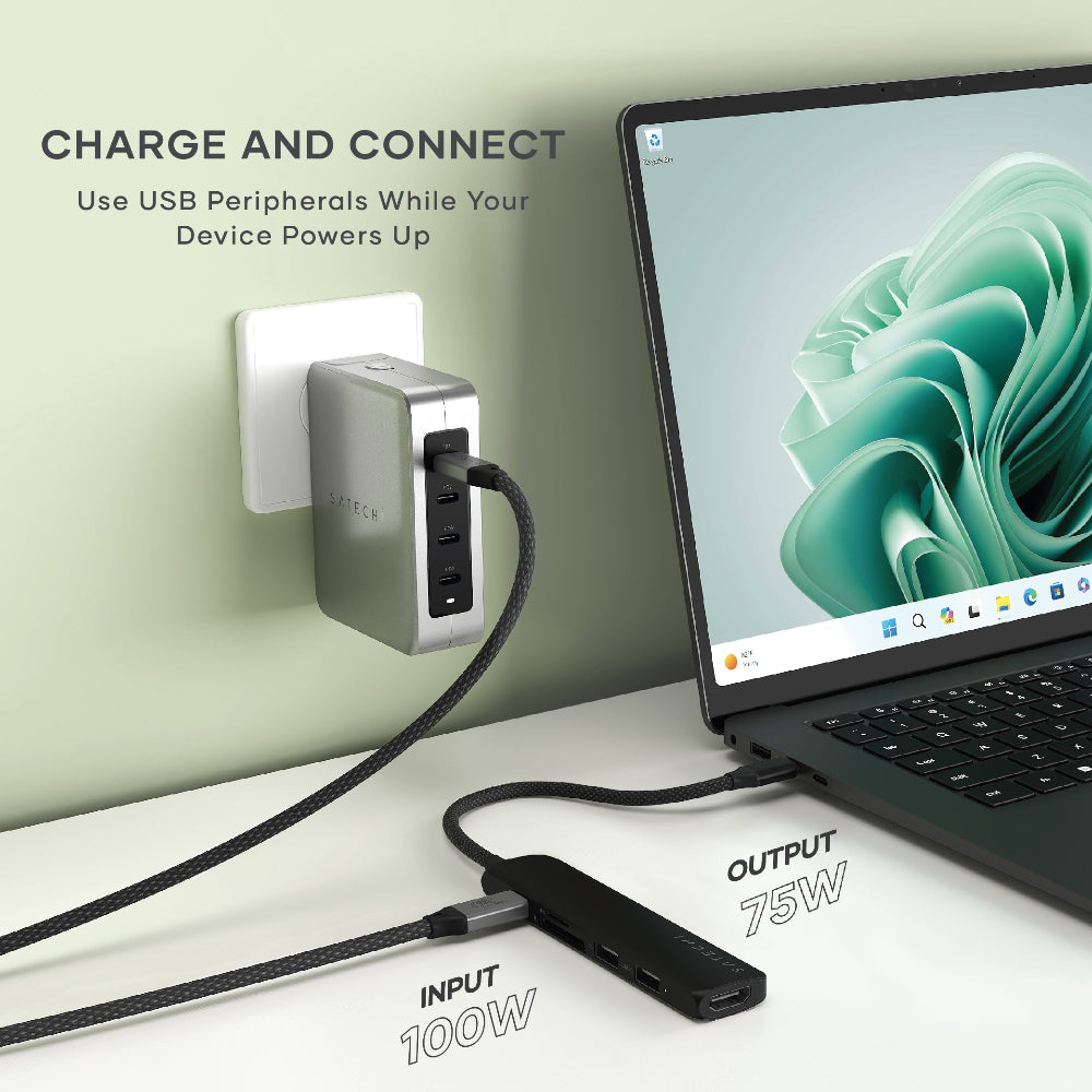 Adaptador Multipuerto Satechi Slim 6 en 1 USB-C - Negro