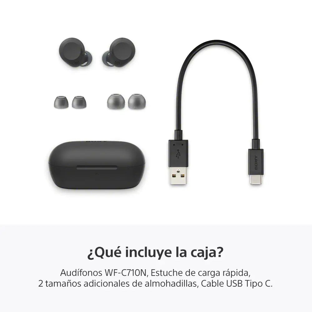 Audífonos Sony Inalambricos con Cancelacion de Ruido In Ear WF-C710N - Negro