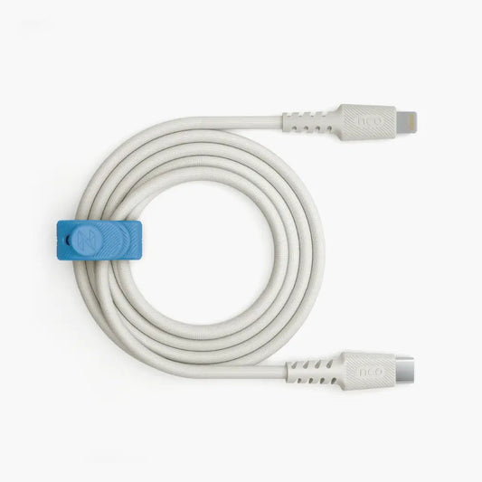 Cable Trenzado NCO PowerLite 1m USB-C a Lightning - Blanco Estrella