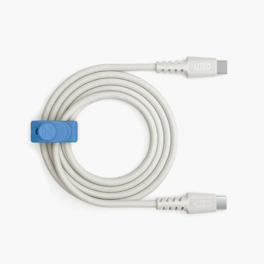 Cable Trenzado NCO PowerLite 2m USB-C a USB-C - Blanco Estrella