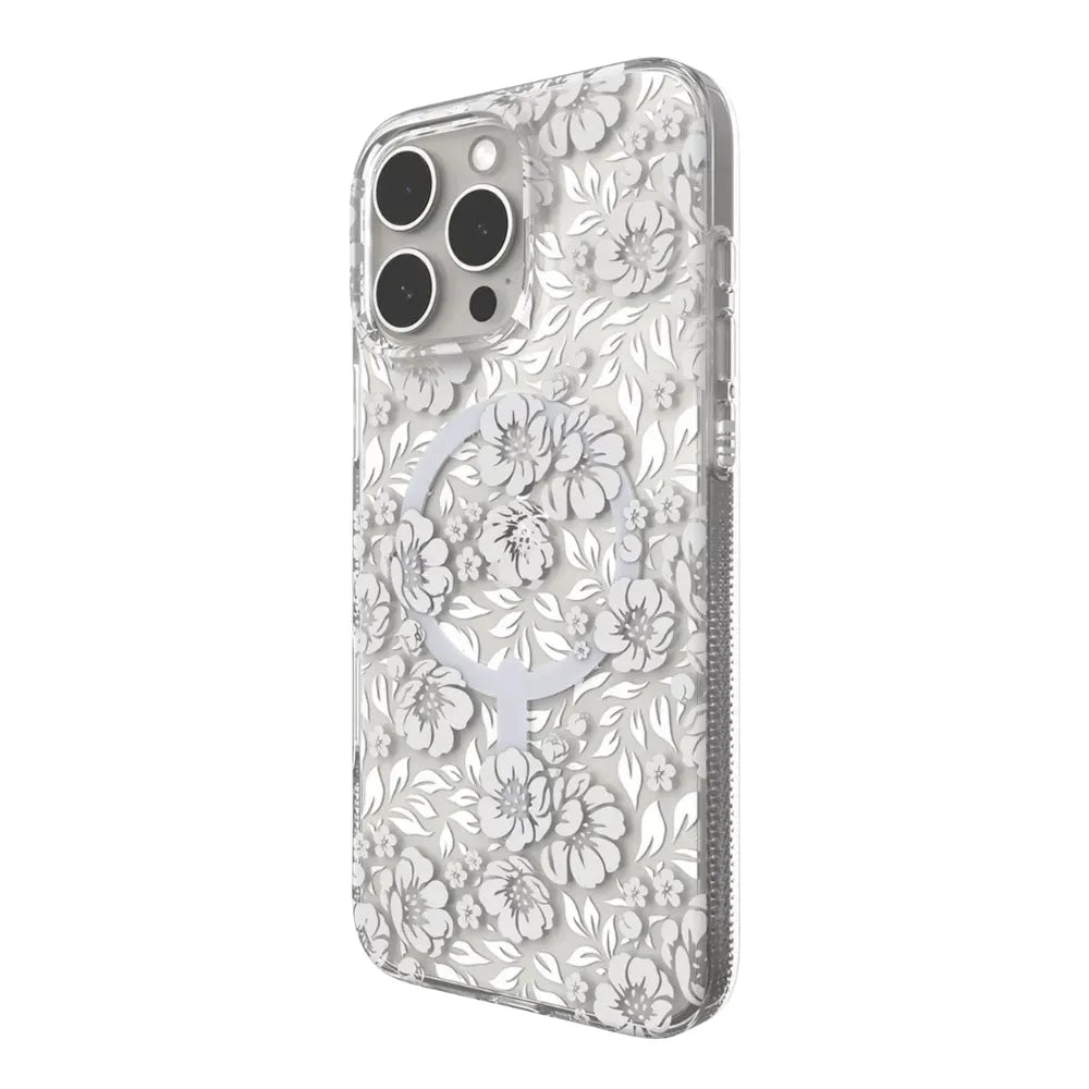 Case ZAGG Milan para iPhone 16 Pro Max con Magsafe - Blanco Floral