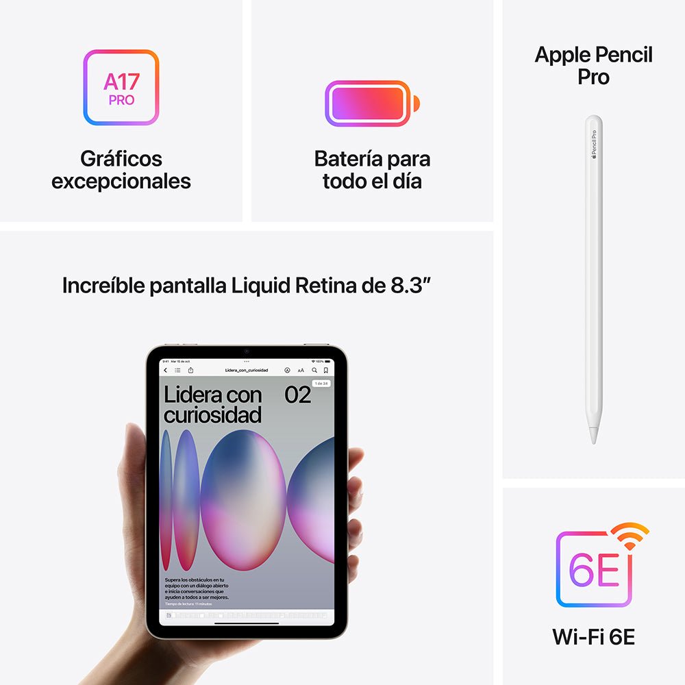iPad mini Wi-Fi 128 GB - Morado (A17 Pro)
