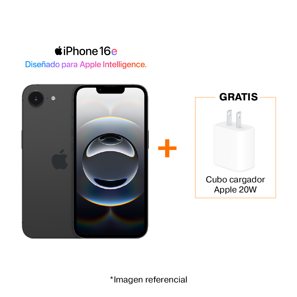 iPhone 16e 256GB Negro + Cargador 20W Apple GRATIS