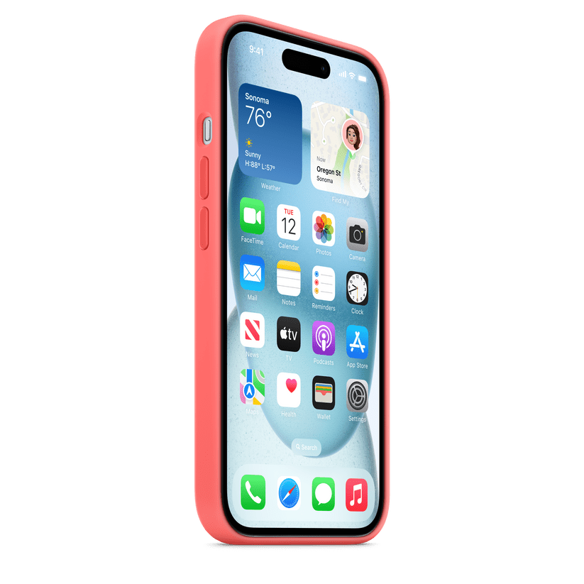 Case de Silicona Apple para iPhone 15 con MagSafe -Guayaba