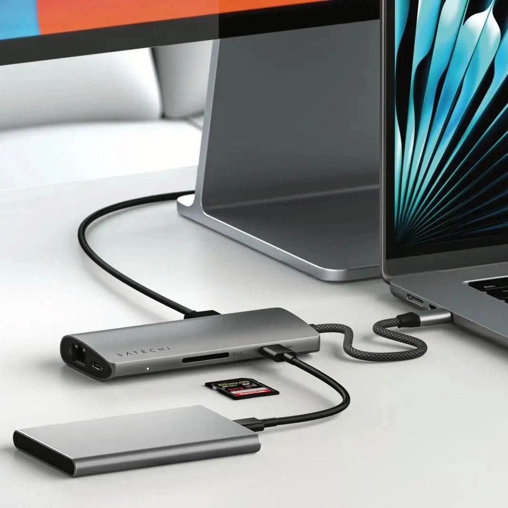 Adaptador Multipuerto Satechi 8K con Etheret V3 USB-C - Gris espacial