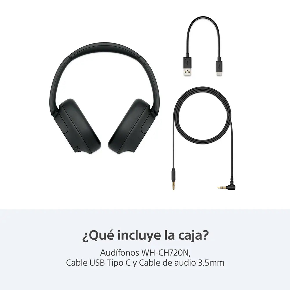 Audífonos Sony inalámbricos con cancelación de Ruido Around Ear WH-CH720N - Negro