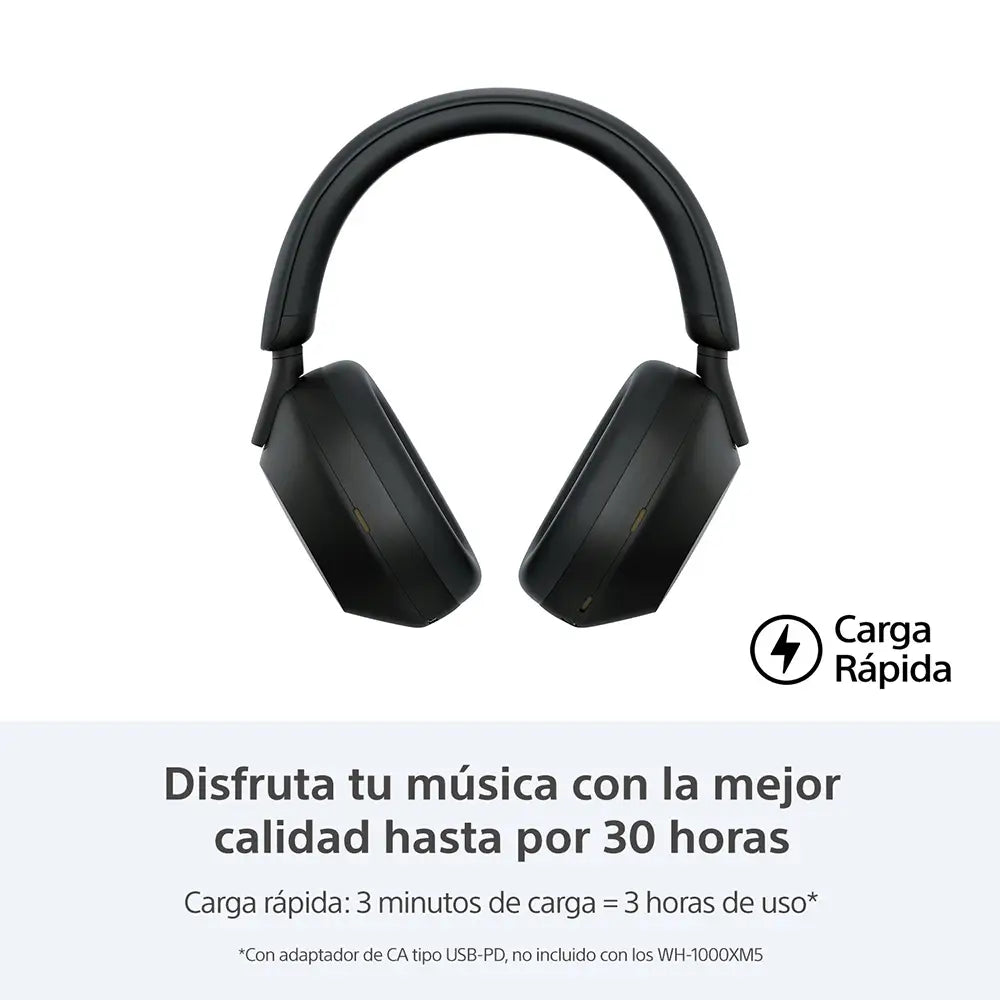 Audífonos Sony inalámbricos con cancelación de Ruido Around Ear WH1000XM5 - Negro