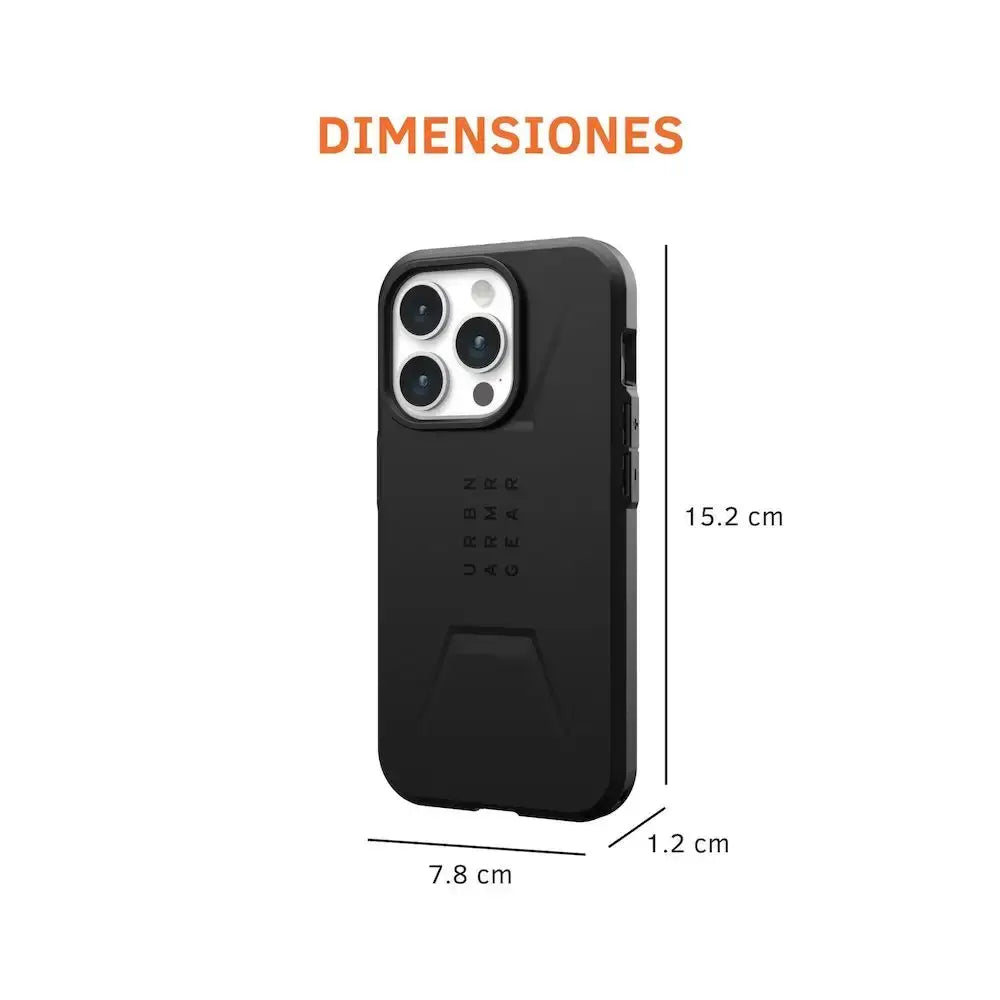 Case UAG Civilian para iPhone 15 Pro con Magsafe - Negro