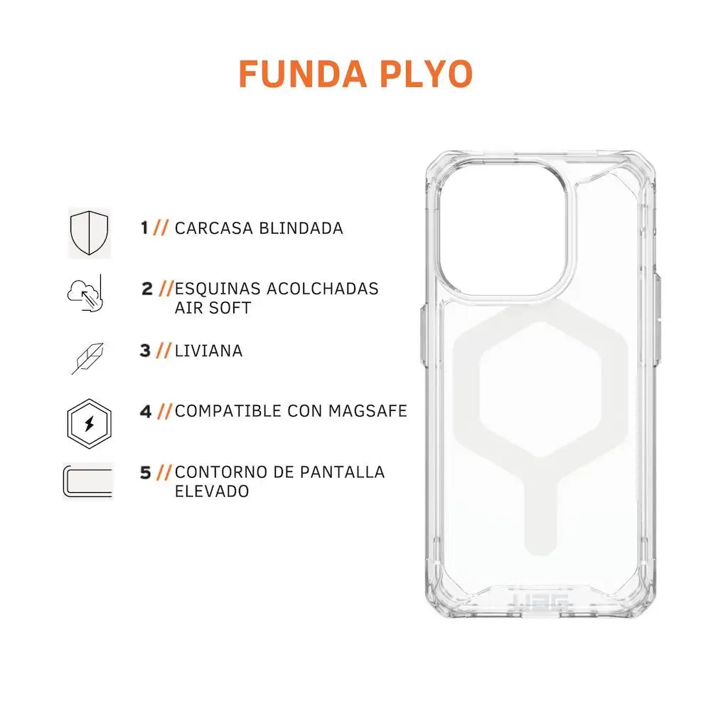 Case UAG Plyo con MagSafe para iPhone 15 Pro - Transparente/Blanco