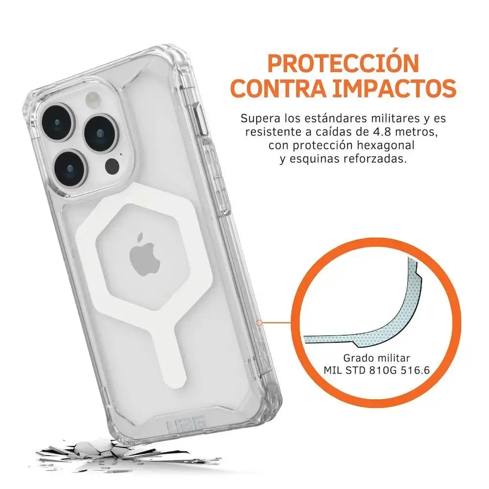 Case UAG Plyo con MagSafe para iPhone 15 Pro - Transparente/Blanco