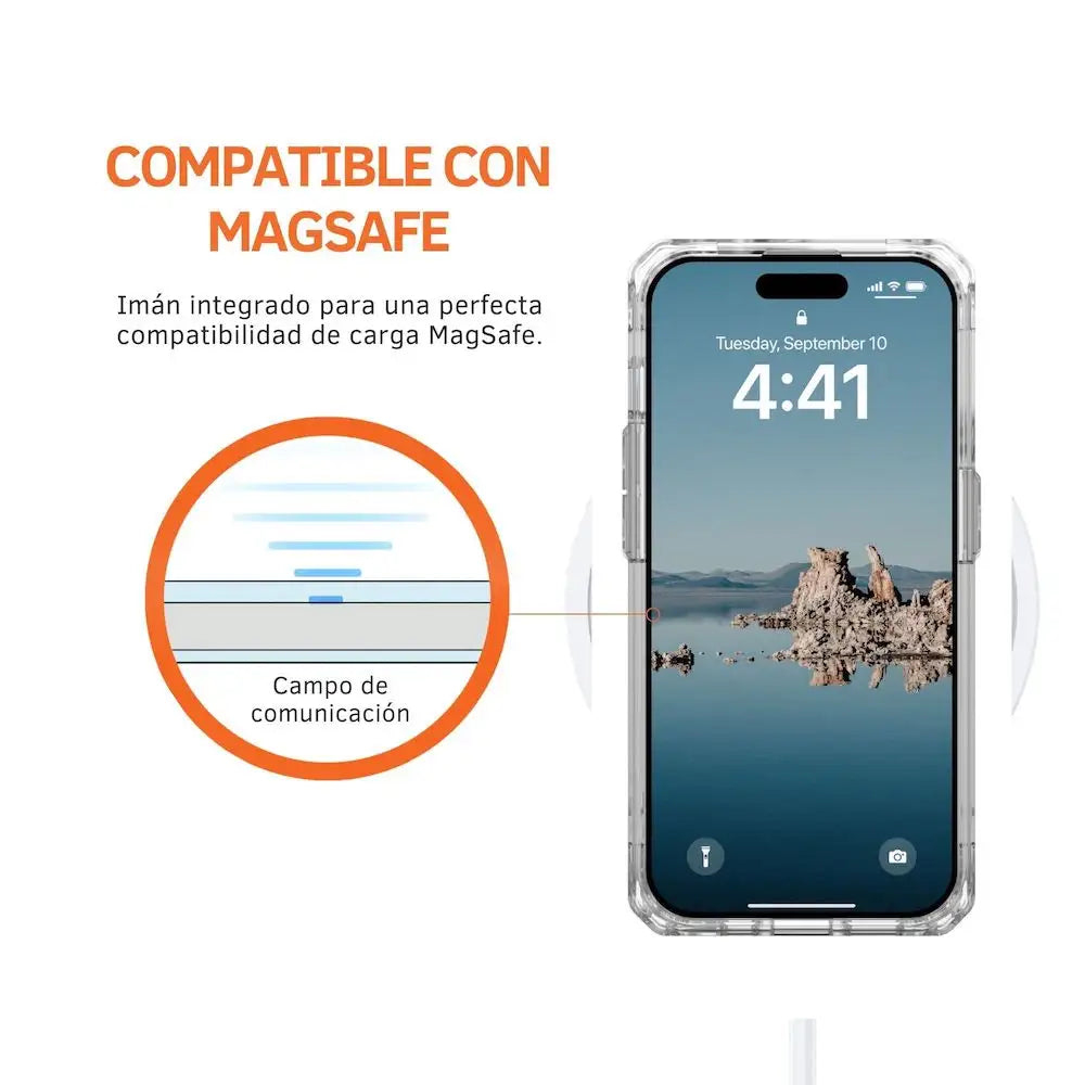 Case UAG Plyo con MagSafe para iPhone 15 Pro - Transparente/Blanco