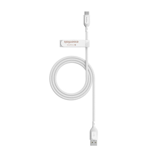 Cable Mophie Essential trenzado USB-A a USB-C 15w 1m - Blanco