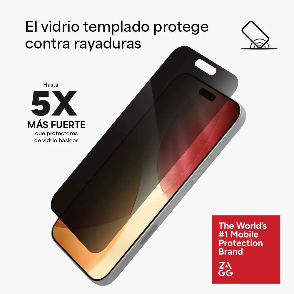 Protector de Pantalla Zagg Glass XTR Privacidad para iPhone 17 Pro Max - Transparente