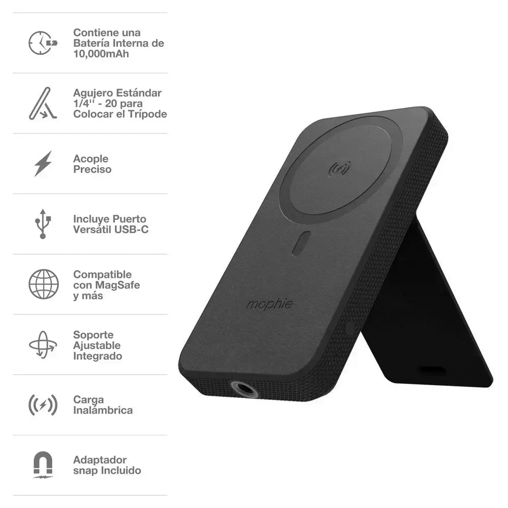 Cargador inalámbrico Mophie Snap + Powerstation 10000 mAh - Negro