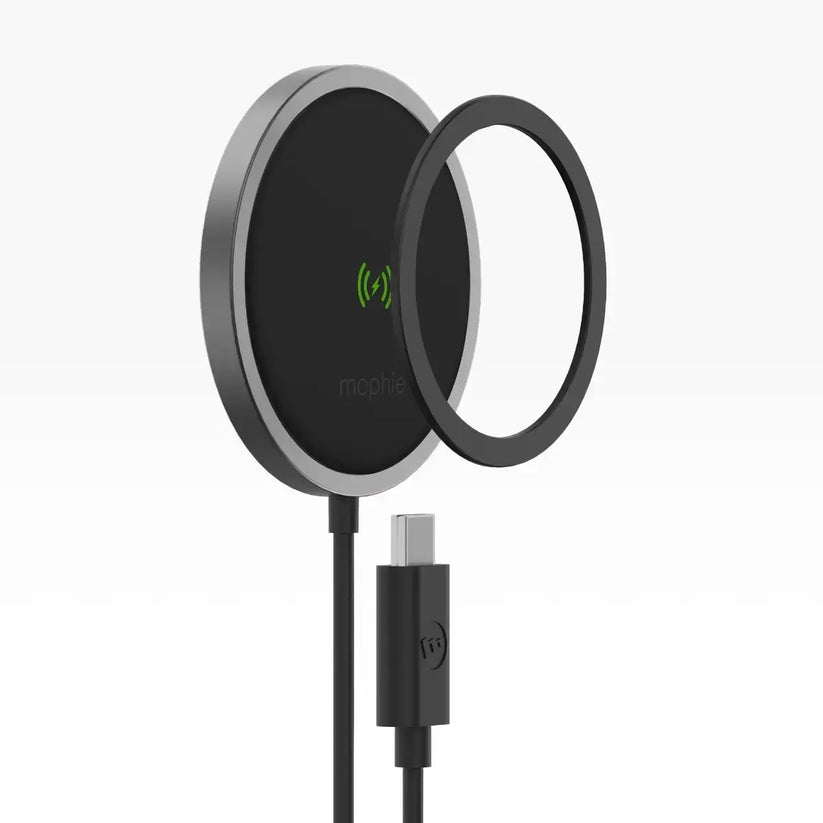 Cargador inalámbrico snap+ Mophie MagSafe 15W - Negro