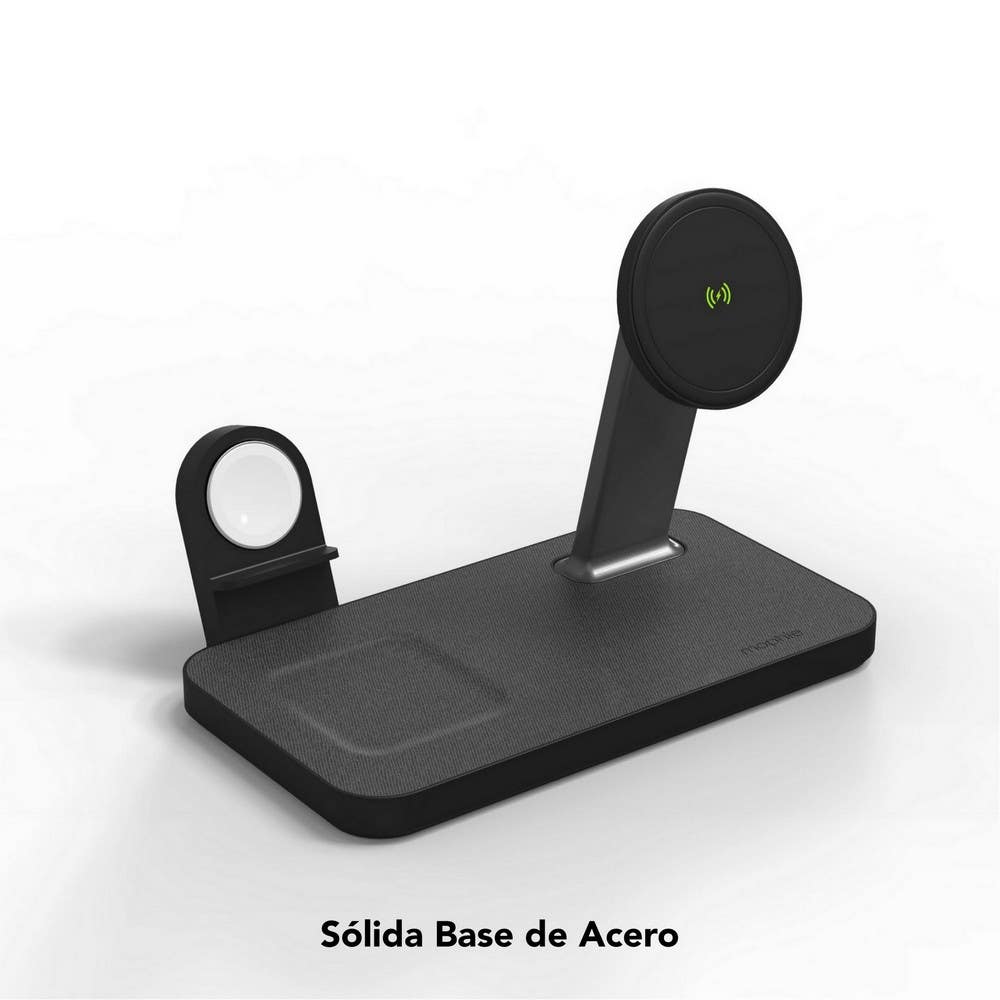 Base de carga inalámbrica Mophie snap+3en1 MagSafe hasta 15W - Negro