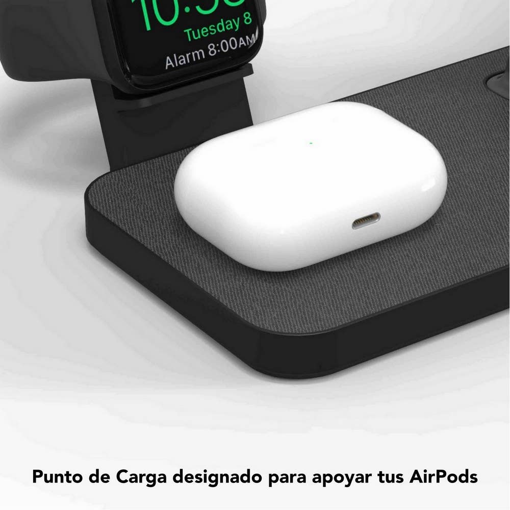 Base de carga inalámbrica Mophie snap+3en1 MagSafe hasta 15W - Negro