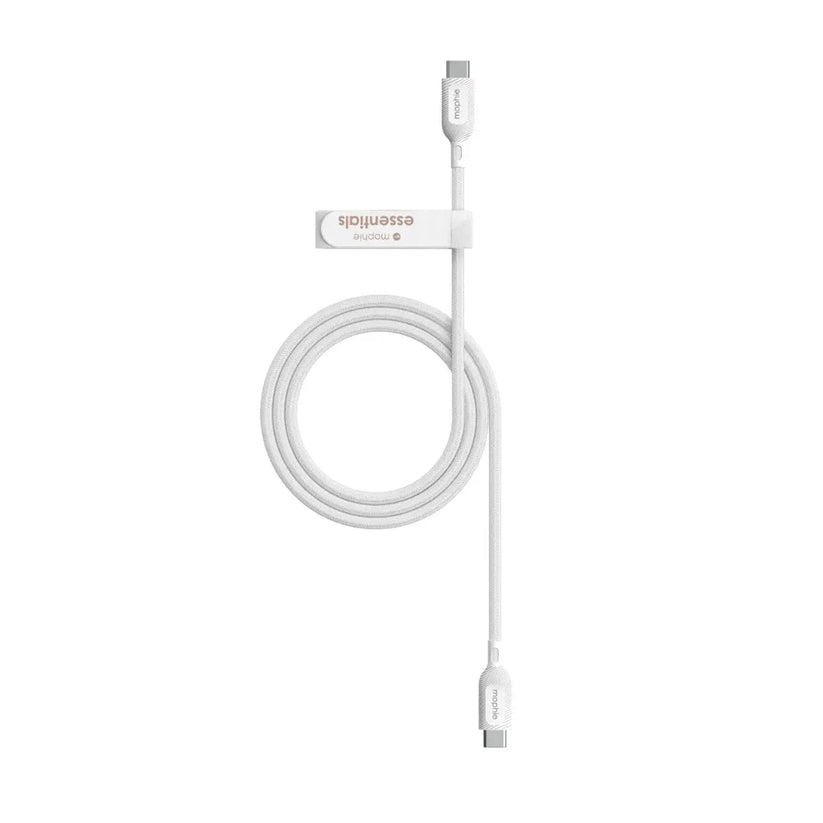 Cable Mophie essential trenzado USB-C a USB-C 60w 1m - Blanco