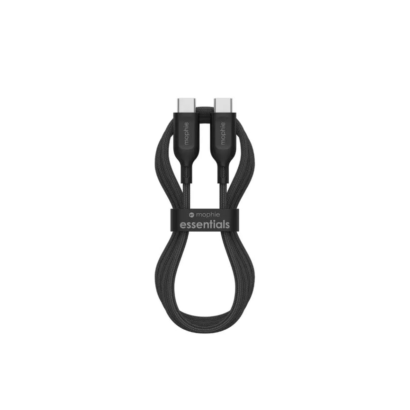 Cable Mophie essential trenzado USB-C a USB-C 60w 2m - Negro