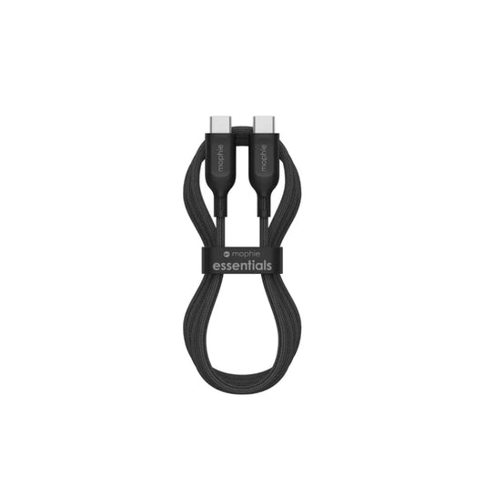 Cable Mophie essential trenzado USB-C a USB-C 60w 2m - Negro