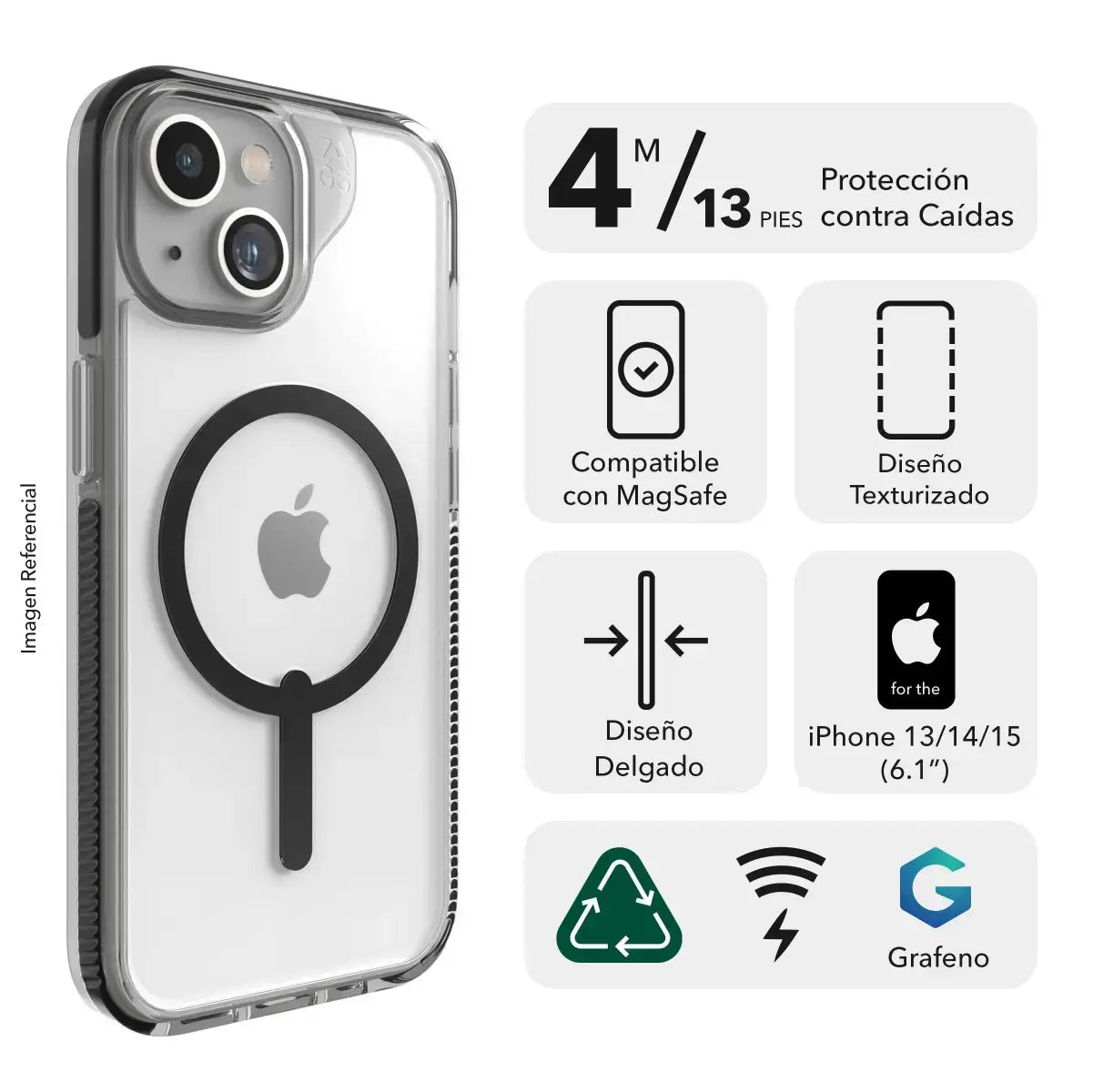 Case ZAGG Crystal Palace Snap Magsafe para iPhone 15 Pro - Transparente