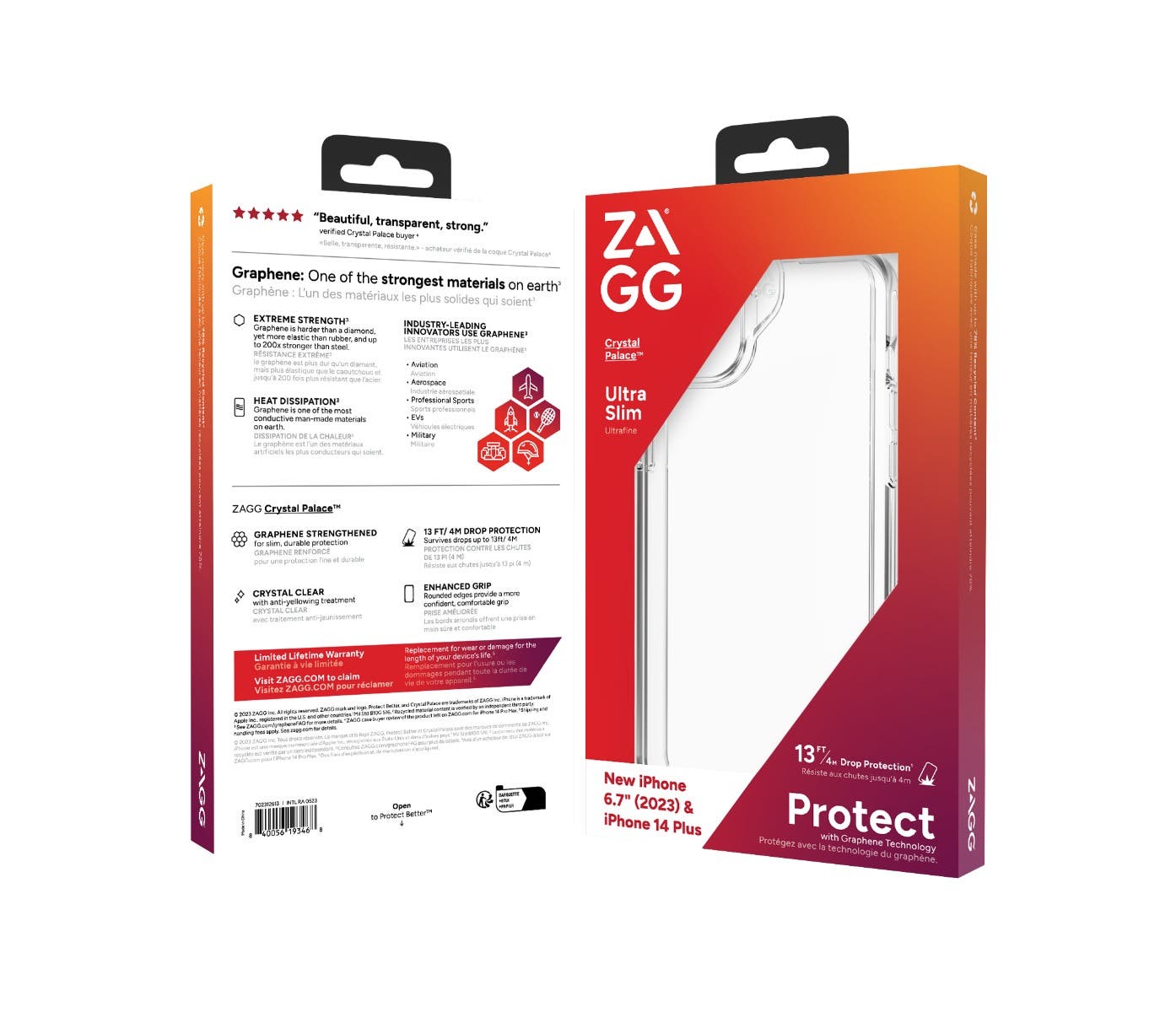 Case ZAGG Crystal Palace para iPhone 15Plus/14 Plus - Transparente