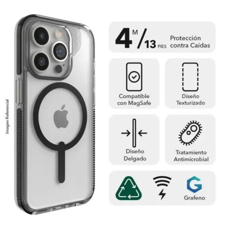 Case ZAGG Santa Cruz Snap Magsafe para iPhone 15 Pro Max - Negro