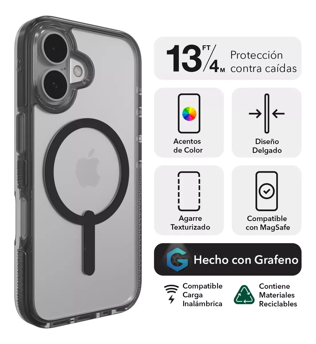 Case Zagg Santa Cruz Snap Magsafe para iPhone 16 Pro Max  - Negro