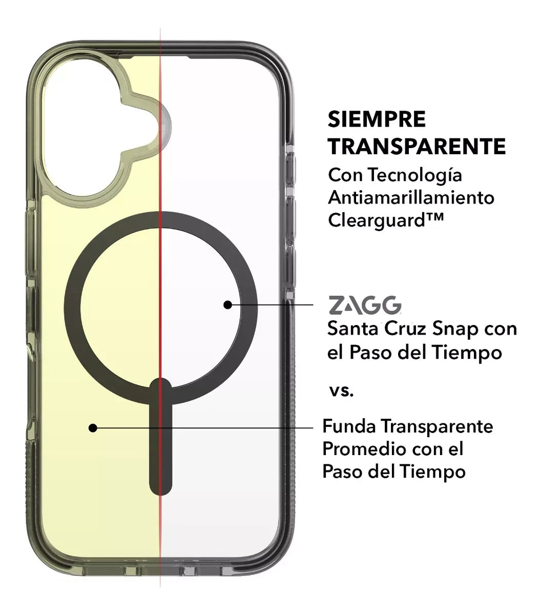 Case Zagg Santa Cruz Snap Magsafe para iPhone 16 Pro Max  - Negro