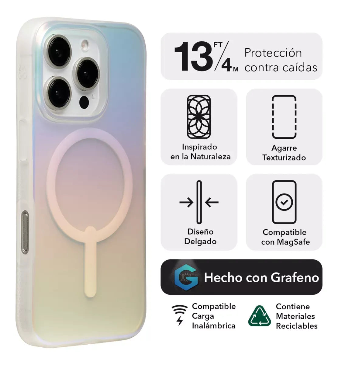 Case Zagg Milan Snap con Magsafe para iPhone 16 Pro - Iridicente